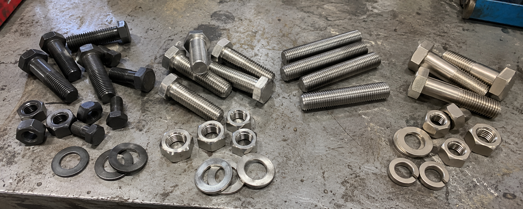 High strength fasteners in alloy steel stainless steel and nickel alloy materials